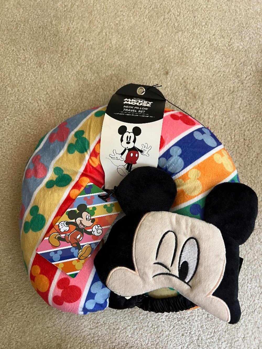 Disney Mickey Mouse Neck Pillow Travel Set